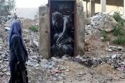 Presumed Banksy mural in Gaza