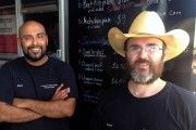 Jason Bones (left) and Robert West are co-owners of Chopped n Smoked halal Texas BBQ