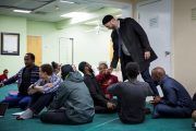 Imam Suhaib Webb greeting attendees